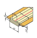 Керамическая подкладка прямоугольная КЕДР КП-14К (ширина 27 мм, канавка 14 мм скругленная, длина 600 мм)