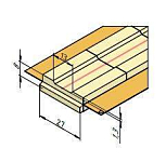 Керамическая подкладка прямоугольная КЕДР КП-13Т (ширина 27 мм, канавка 13 мм трапециевидная, длина 600 мм)